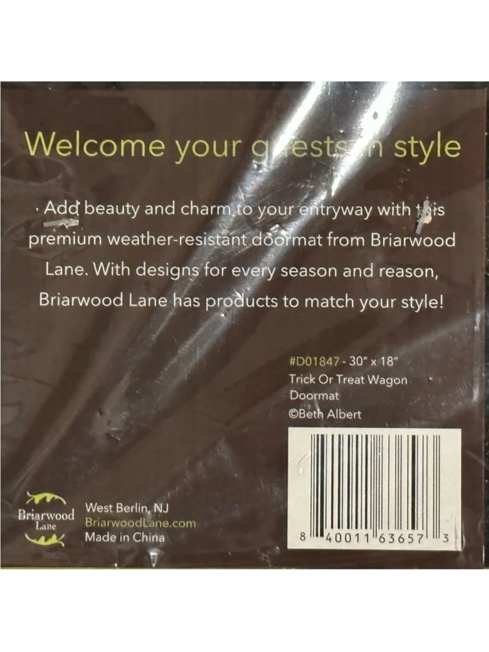 Briarwood Lane Trick Or Treat Wagon Halloween Doormat~NEW!